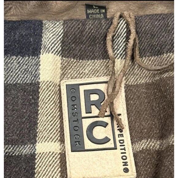 Robert Comstock Expedition Flannel Lined Leather Jacket Mens Large Eddie Bauer - Picture 3 of 16